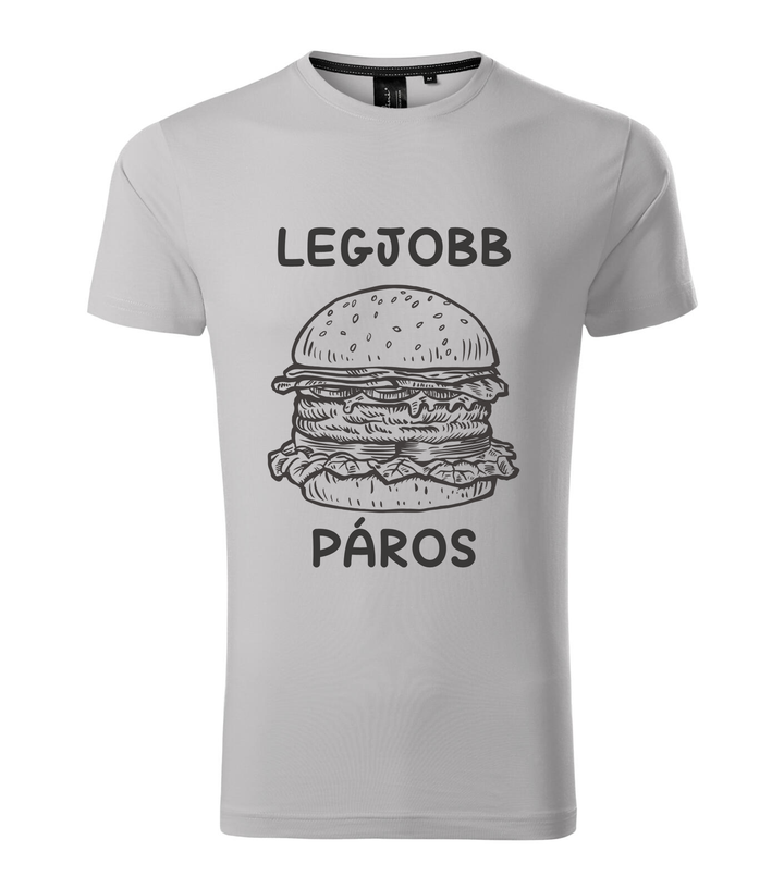Legjobb páros - Hamburger - Prémium férfi póló ezüstszürke