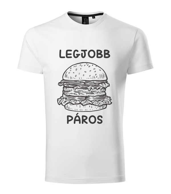 Legjobb páros - Hamburger - Prémium férfi póló fehér