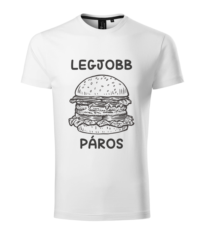 Legjobb páros - Hamburger - Prémium férfi póló fehér