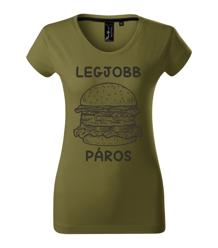 Legjobb páros - Hamburger - Prémium női póló avokádózold