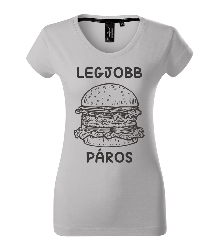 Legjobb páros - Hamburger - Prémium női póló ezüstszürke