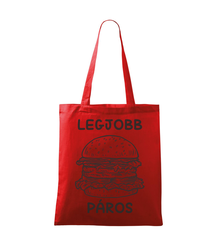 Legjobb páros - Hamburger - Vászontáska (42 x 38 cm) piros