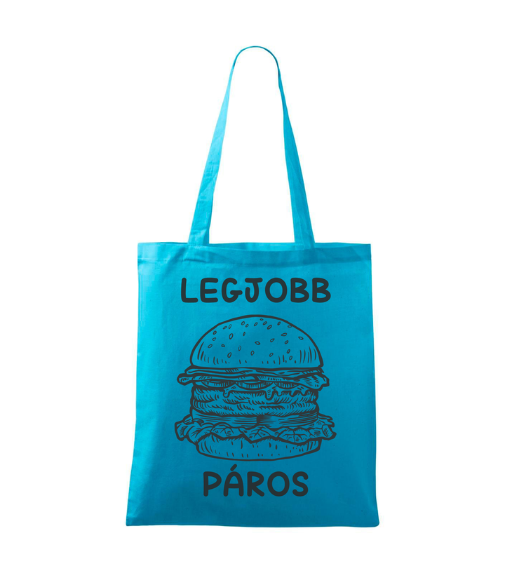 Legjobb páros - Hamburger - Vászontáska (42 x 38 cm) türkiz