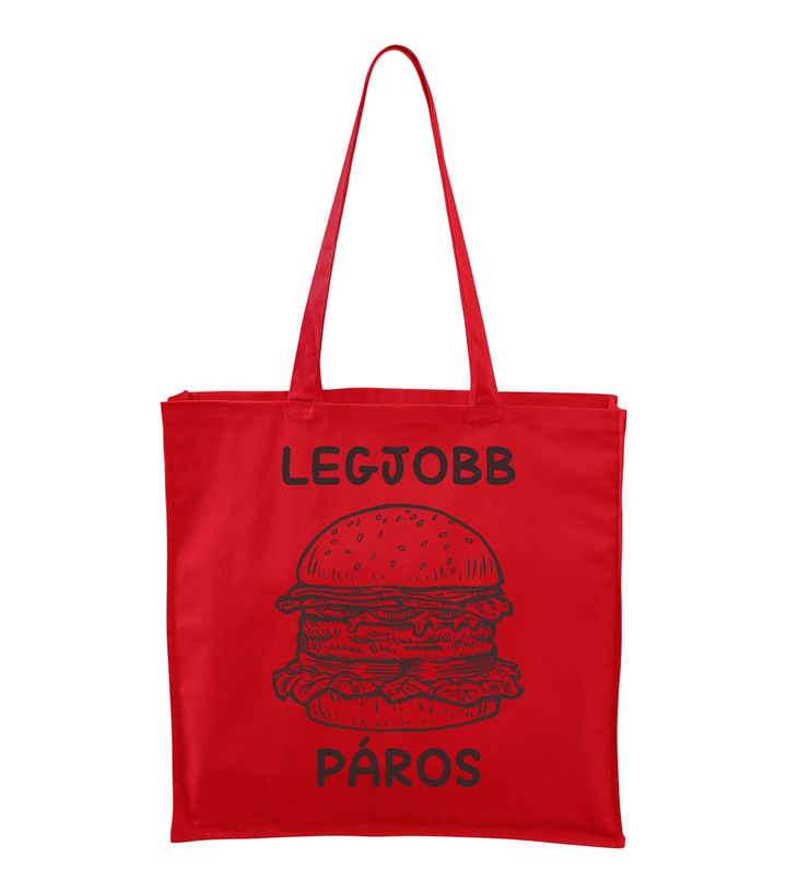 Legjobb páros - Hamburger - Vászontáska (43 x 43 cm) piros