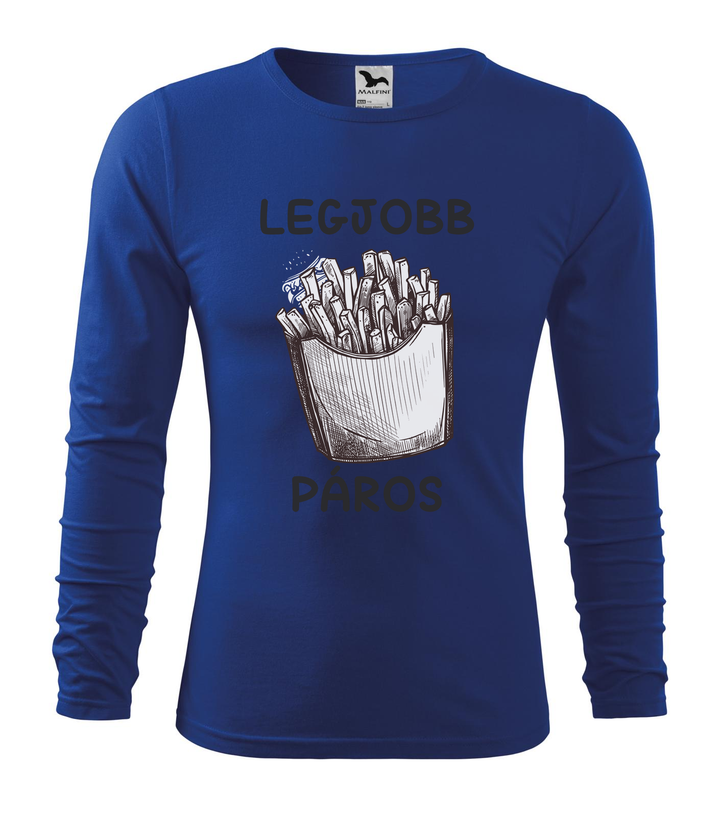 Legjobb páros - Hosszú ujjú férfi póló királykék