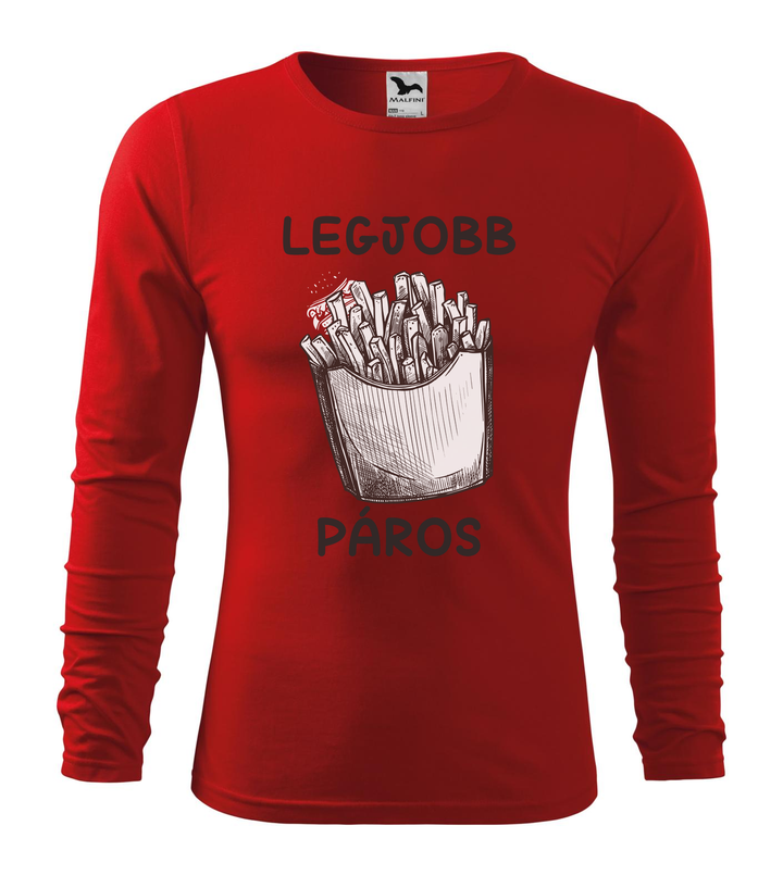 Legjobb páros - Hosszú ujjú férfi póló piros