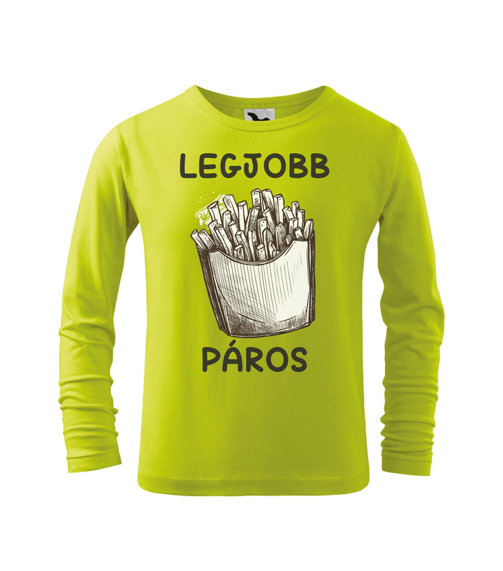 Legjobb páros - Hosszú ujjú gyerek póló lime