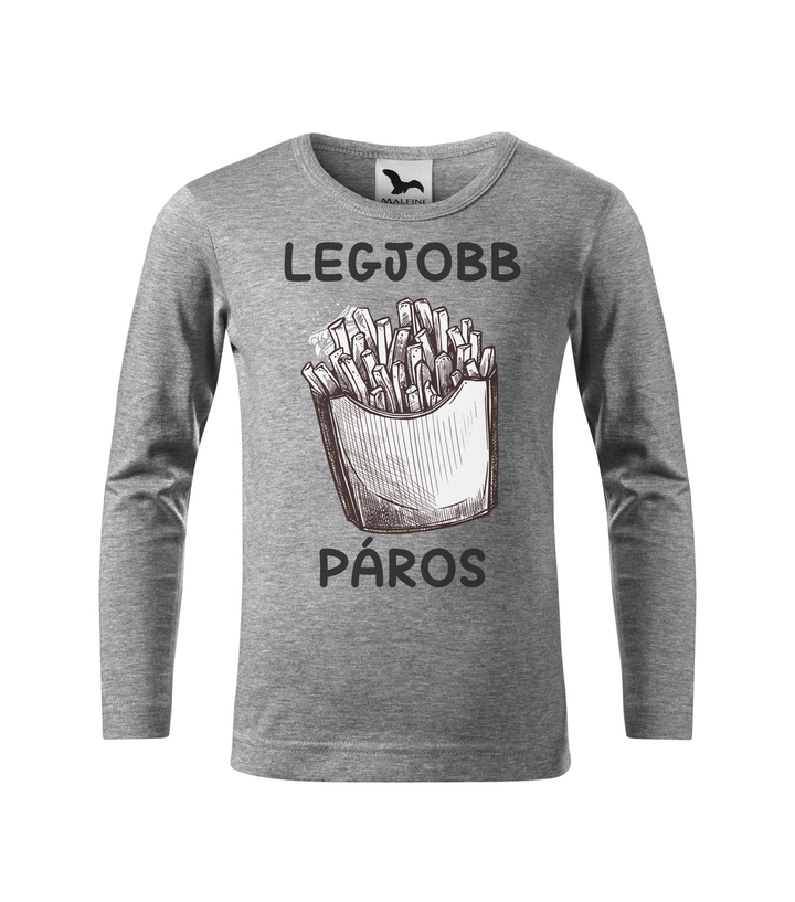 Legjobb páros - Hosszú ujjú gyerek póló sötétszürke