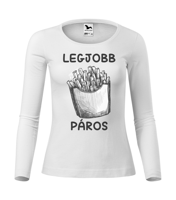 Legjobb páros - Hosszú ujjú női póló fehér