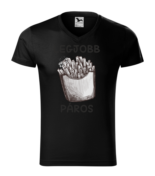 Legjobb páros - V-nyakú férfi póló fekete