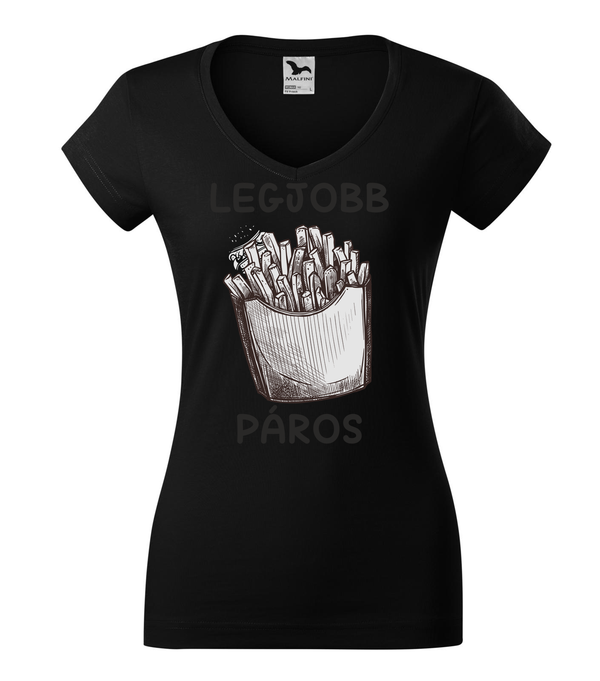 Legjobb páros - V-nyakú női póló fekete