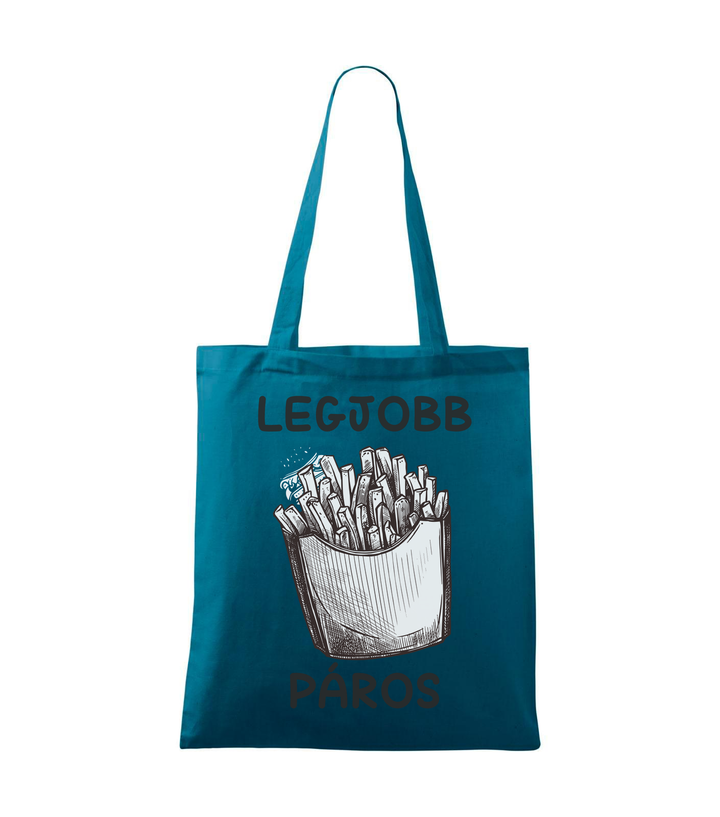 Legjobb páros - Vászontáska (42 x 38 cm) petrol kék