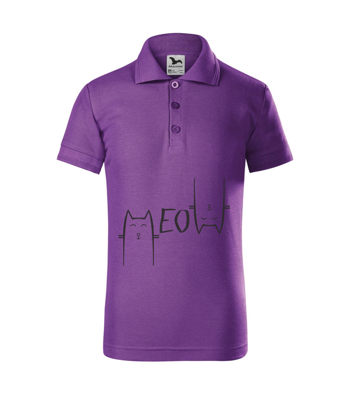 Meow - Galléros gyerek póló lila
