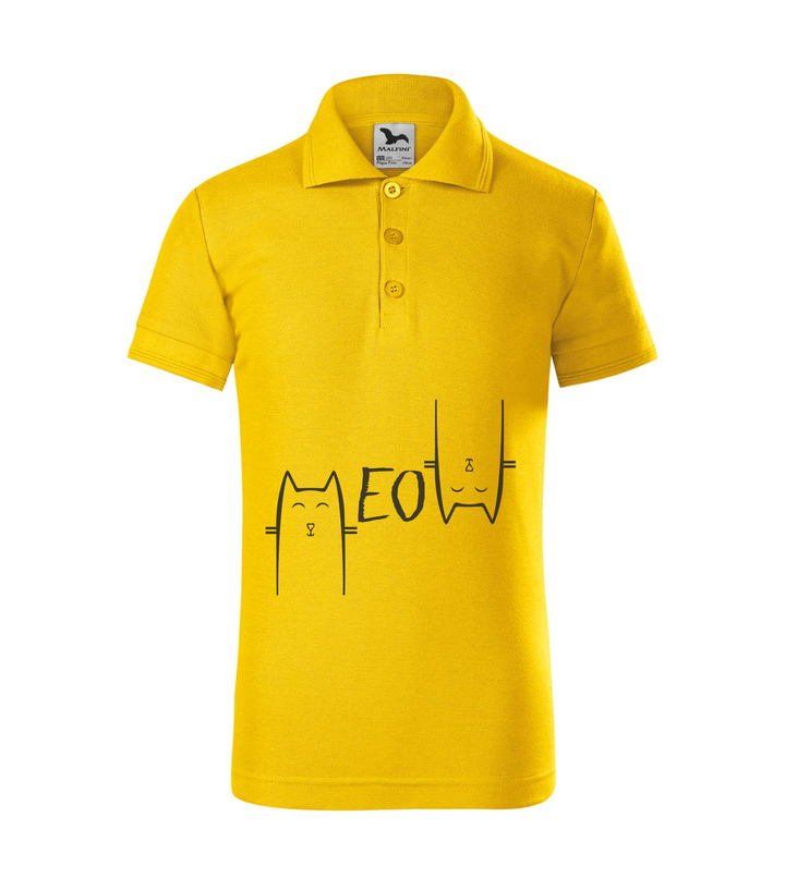 Meow - Galléros gyerek póló sárga