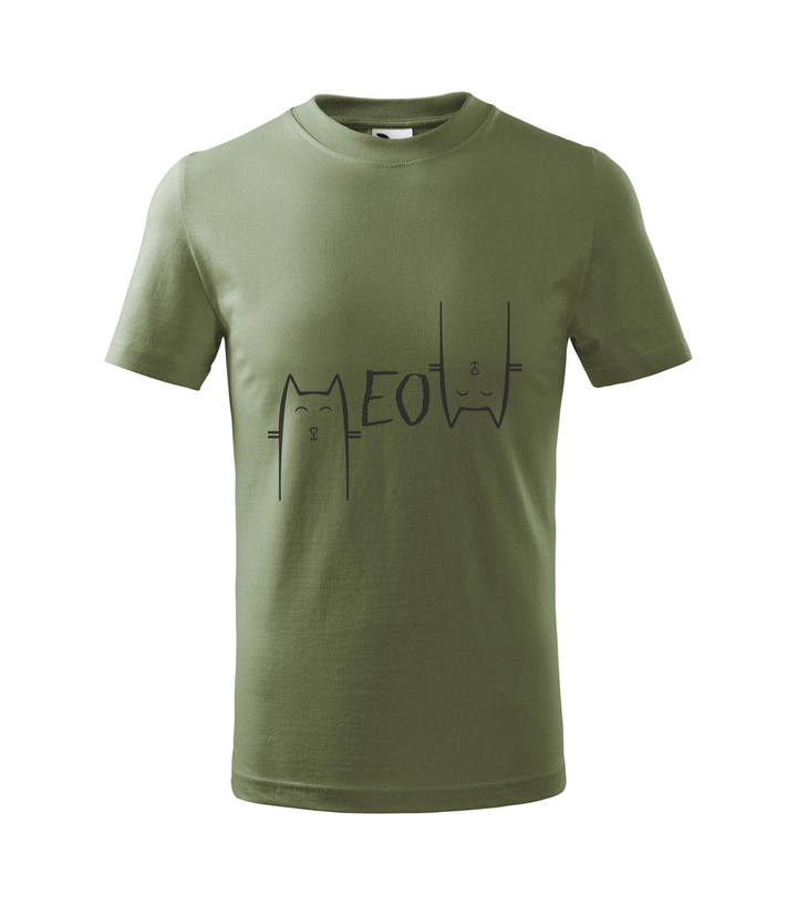 Meow - Gyerek póló khaki
