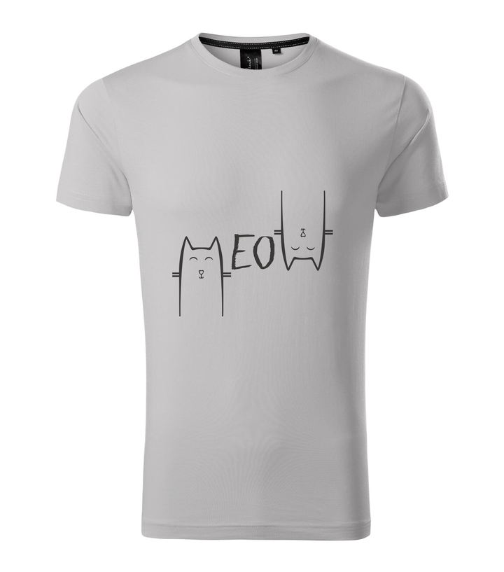 Meow - Prémium férfi póló ezüstszürke