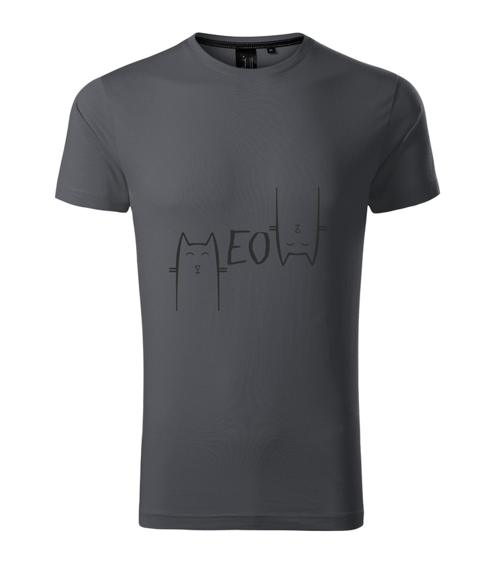 Meow - Prémium férfi póló világos anthracite