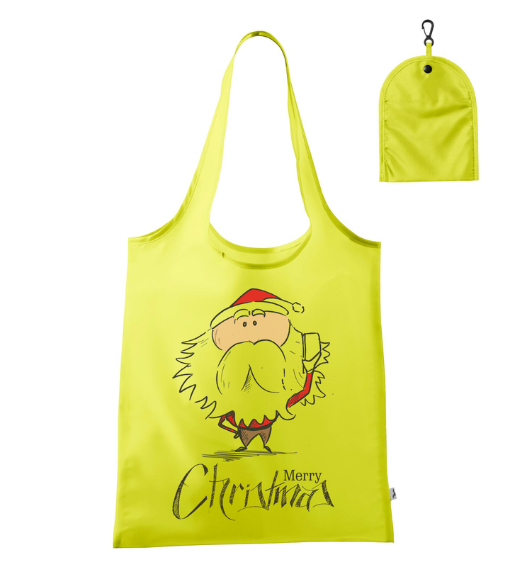 Merry Christmas Santa Claus 3 - Bevásárló táska neon sárga