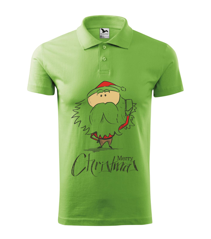 Merry Christmas Santa Claus 3 - Galléros férfi póló borsózöld