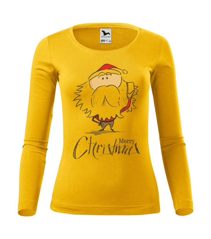 Merry Christmas Santa Claus 3 - Hosszú ujjú női póló sárga