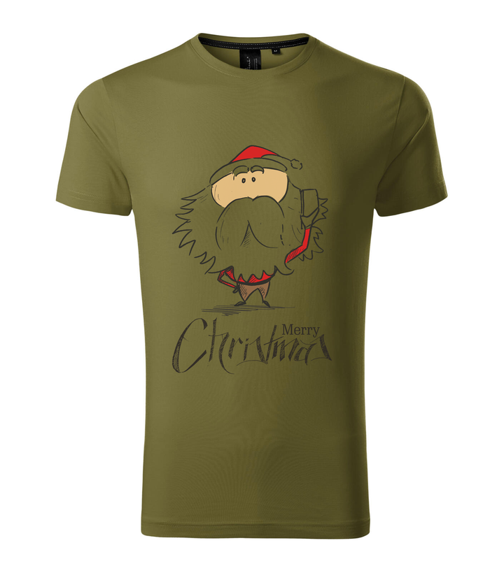 Merry Christmas Santa Claus 3 - Prémium férfi póló avokádózöld