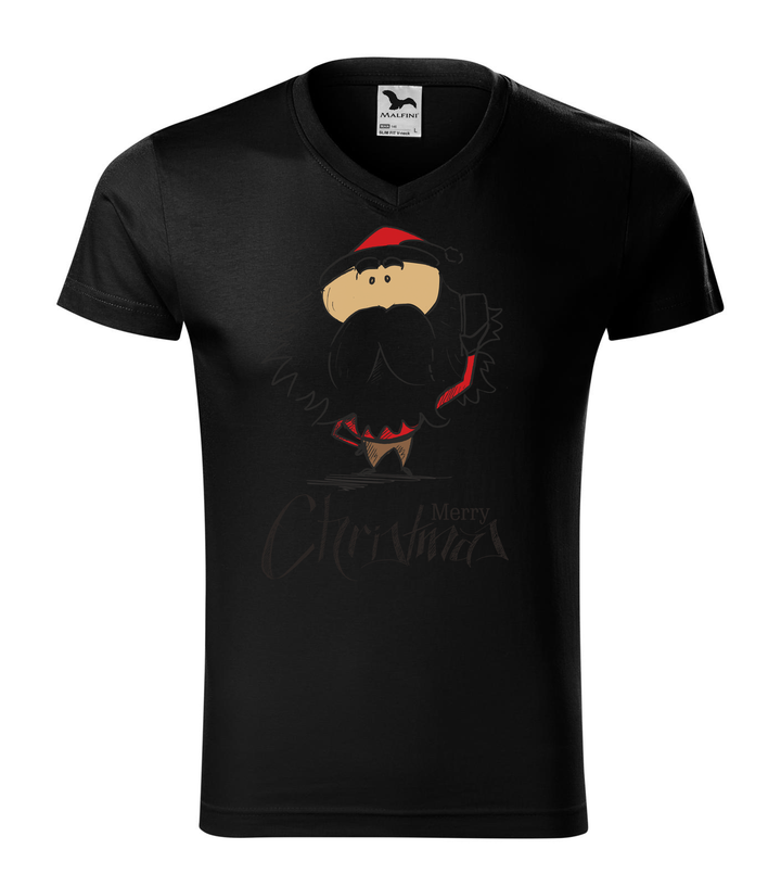 Merry Christmas Santa Claus 3 - V-nyakú férfi póló fekete