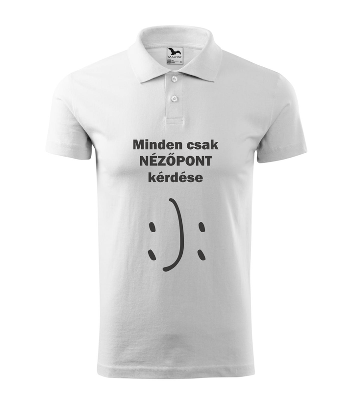 Minden csak nézőpont kérdése - Galléros férfi póló fehér
