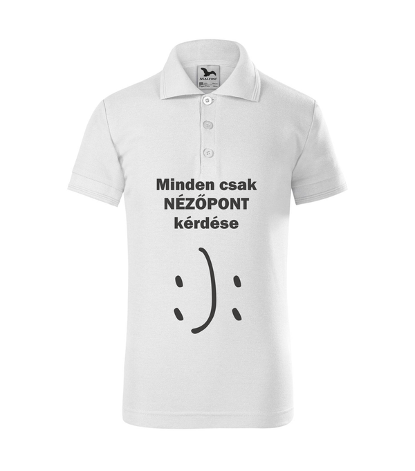 Minden csak nézőpont kérdése - Galléros gyerek póló fehér