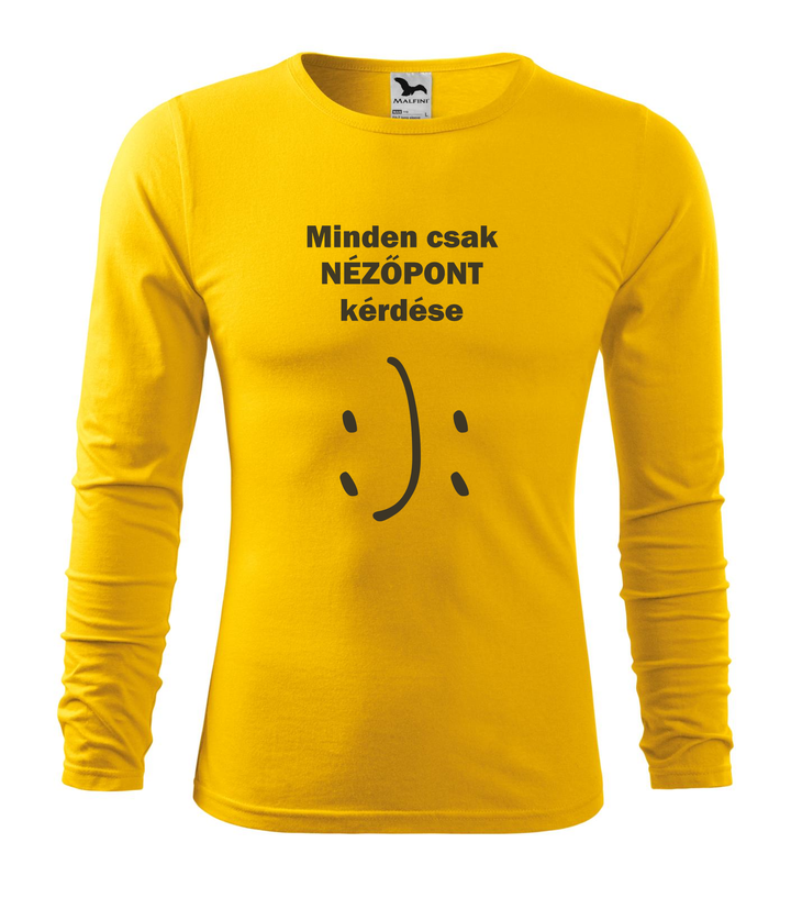 Minden csak nézőpont kérdése - Hosszú ujjú férfi póló sárga