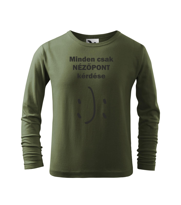 Minden csak nézőpont kérdése - Hosszú ujjú gyerek póló khaki