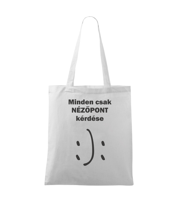 Minden csak nézőpont kérdése - Vászontáska (42 x 38 cm) fehér