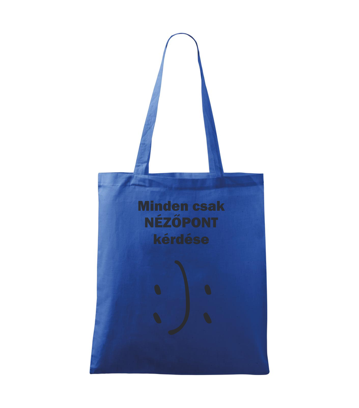 Minden csak nézőpont kérdése - Vászontáska (42 x 38 cm) királykék
