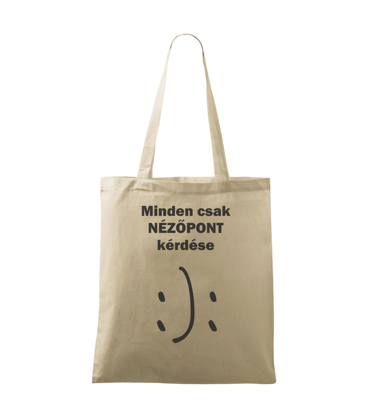 Minden csak nézőpont kérdése - Vászontáska (42 x 38 cm) natúr