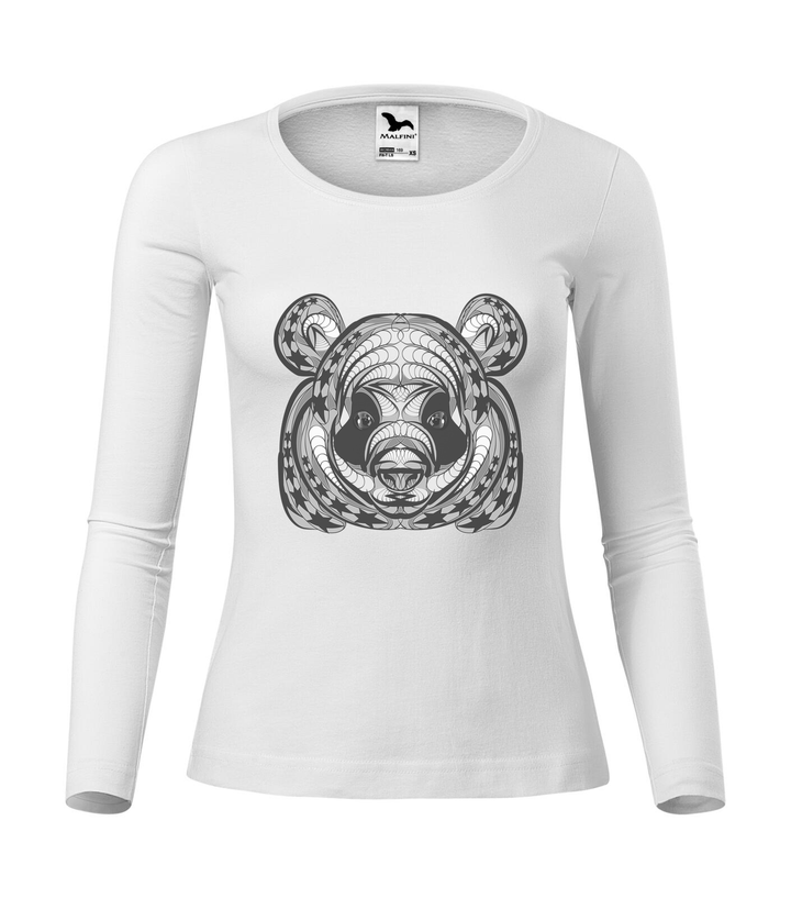 Mitikus panda - Hosszú ujjú női póló fehér