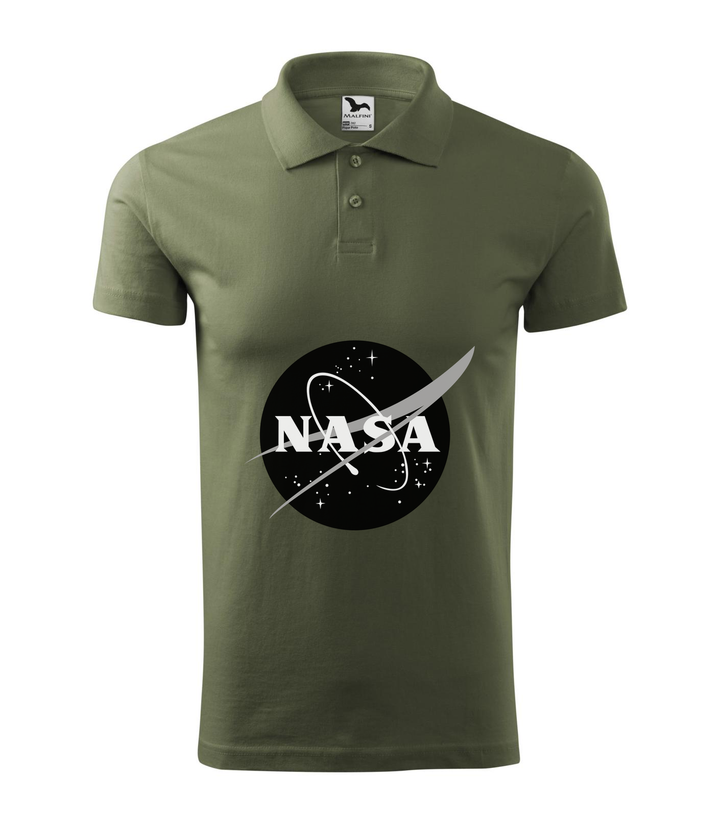 NASA logo 1 - Galléros férfi póló khaki