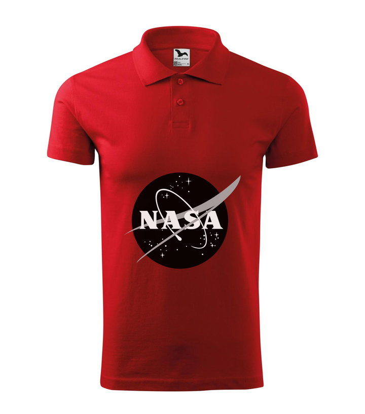 NASA logo 1 - Galléros férfi póló piros