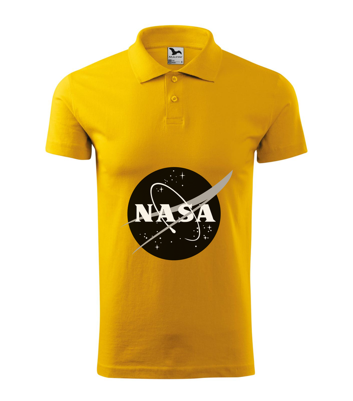 NASA logo 1 - Galléros férfi póló sárga