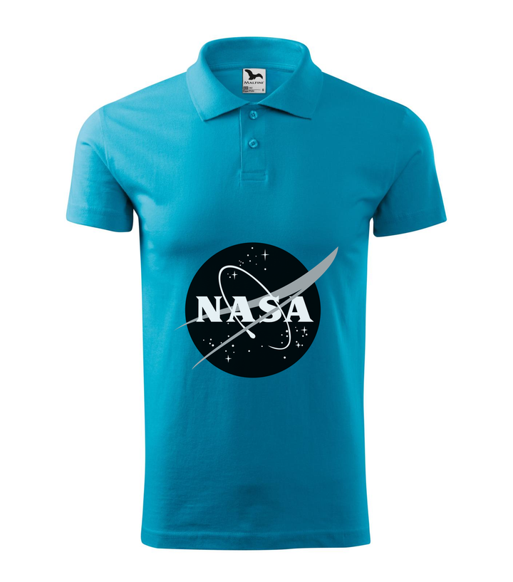 NASA logo 1 - Galléros férfi póló türkiz