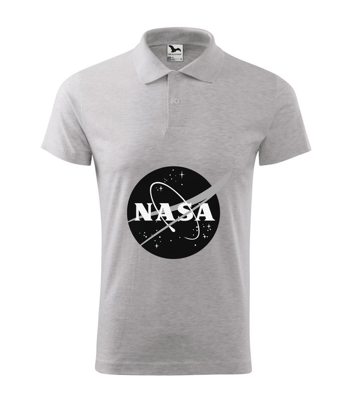 NASA logo 1 - Galléros férfi póló világosszürke