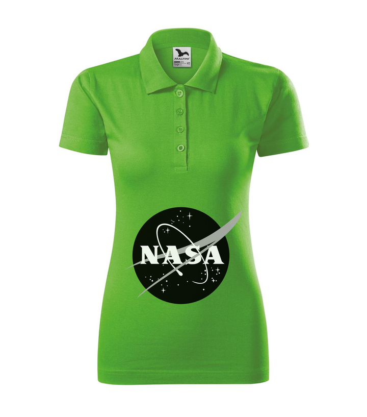NASA logo 1 - Galléros női póló almazöld