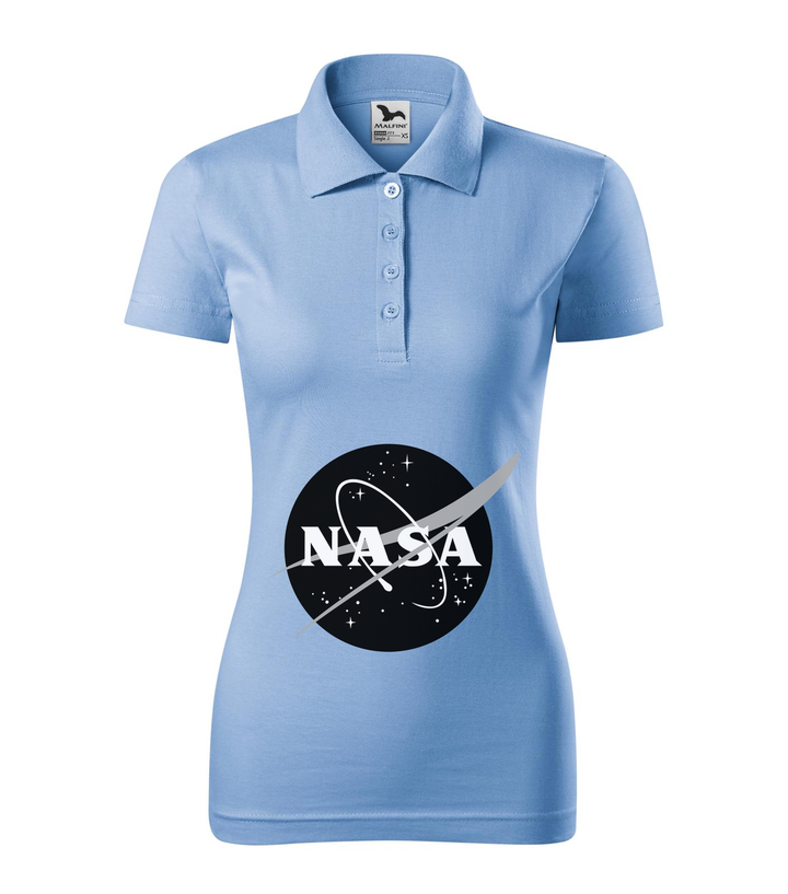NASA logo 1 - Galléros női póló égszínkék
