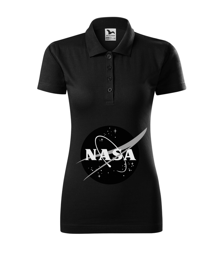 NASA logo 1 - Galléros női póló fekete