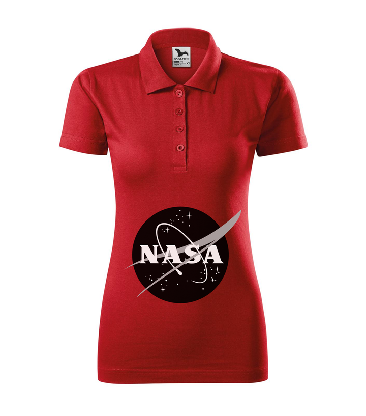NASA logo 1 - Galléros női póló piros