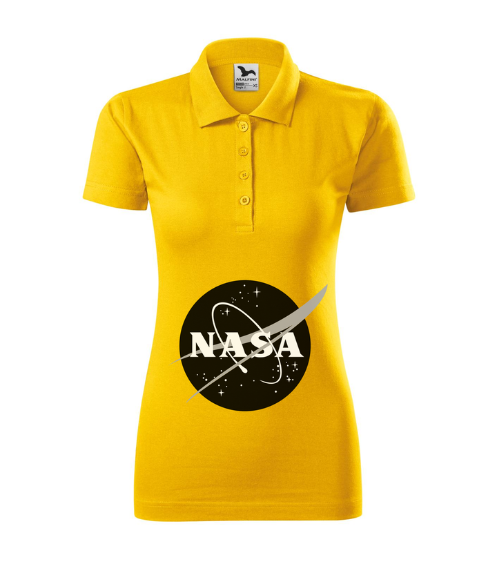 NASA logo 1 - Galléros női póló sárga