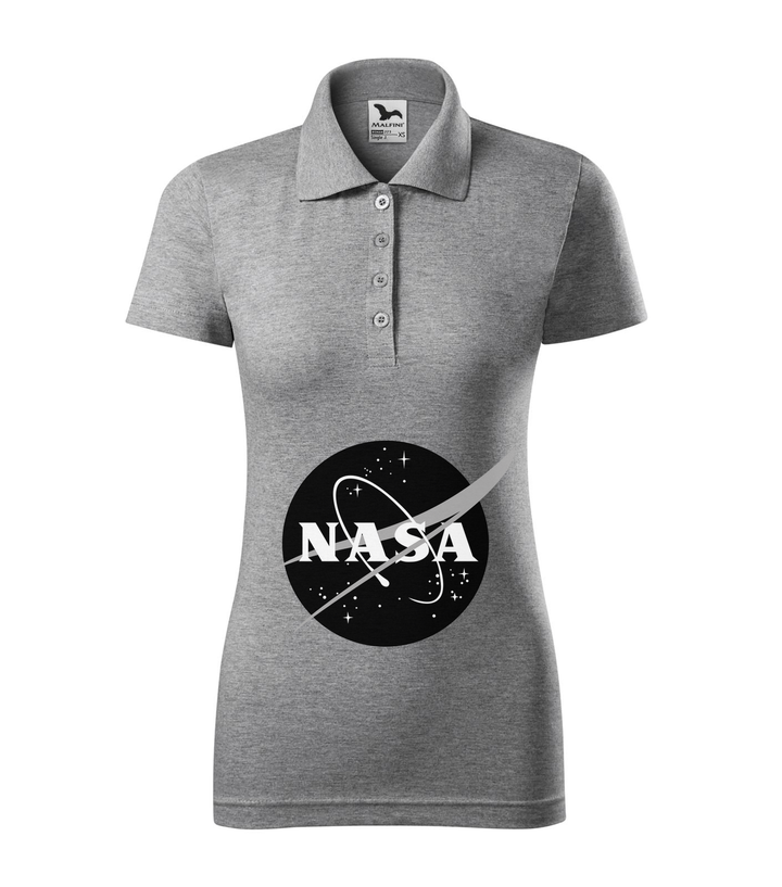 NASA logo 1 - Galléros női póló sötétszürke