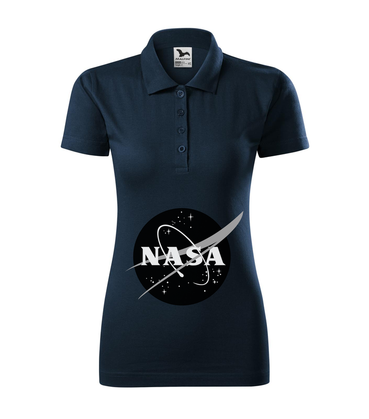 NASA logo 1 - Galléros női póló tengerészkék