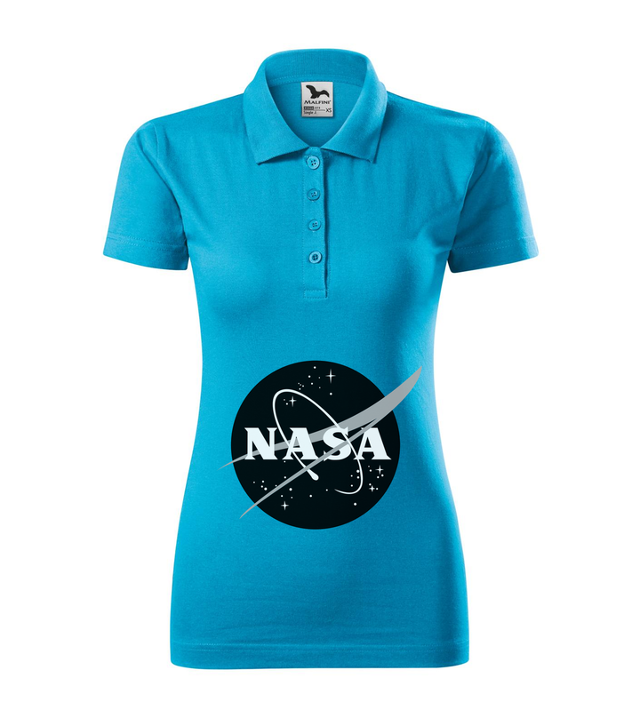 NASA logo 1 - Galléros női póló türkiz