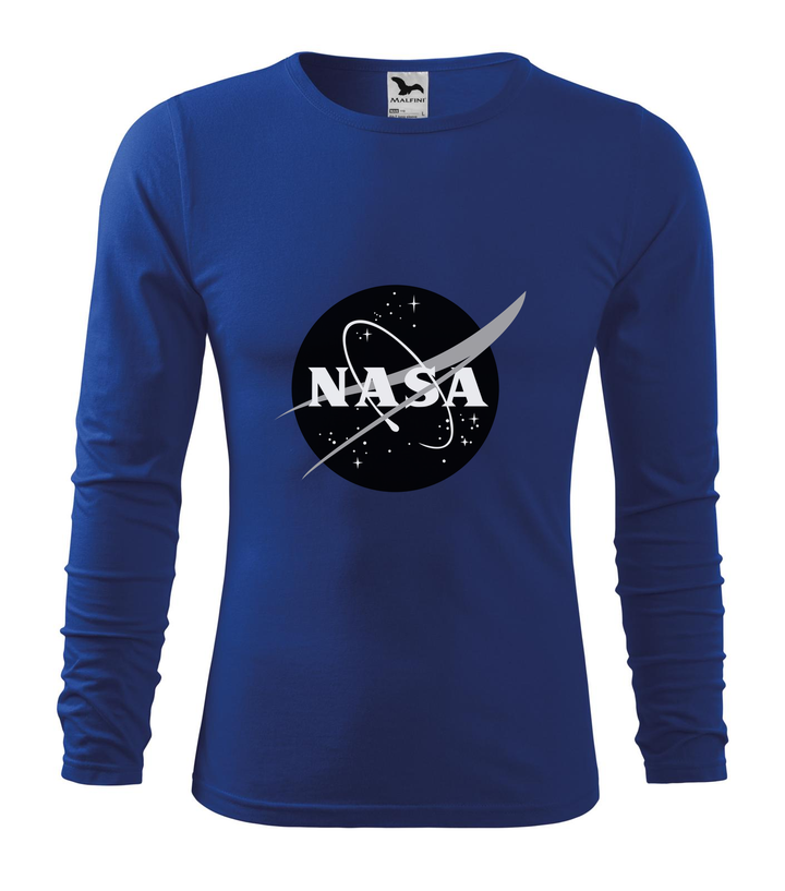 NASA logo 1 - Hosszú ujjú férfi póló királykék