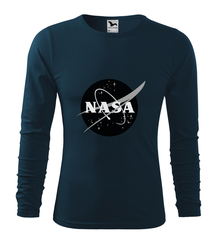 NASA logo 1 - Hosszú ujjú férfi póló tengerészkék