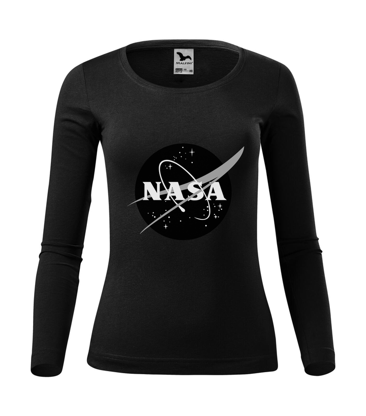 NASA logo 1 - Hosszú ujjú női póló fekete